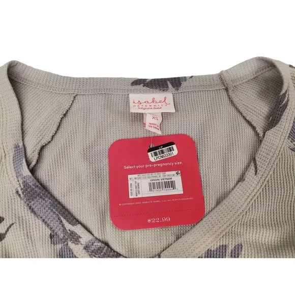 Isabel Maternity Womens Waffle Knit Top Maternity Shirt Maternity Clothes - Picture 5 of 8